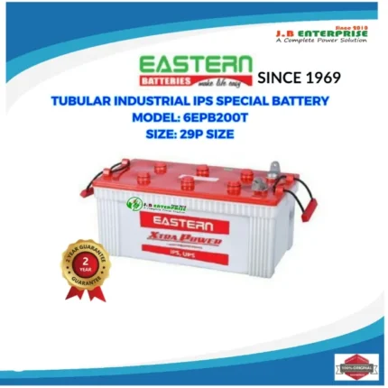 EASTERN TUBULAR BATTERY 200T FOR IPS UPS AND SOLAR IPS 2 YEARS OFFICIAL GUARANTEE